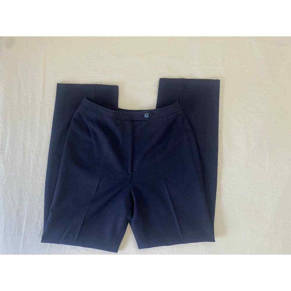 Evan-Picone VTG High Rise Wool Blend Navy Trouser Office Wear Sz 12 Slacks